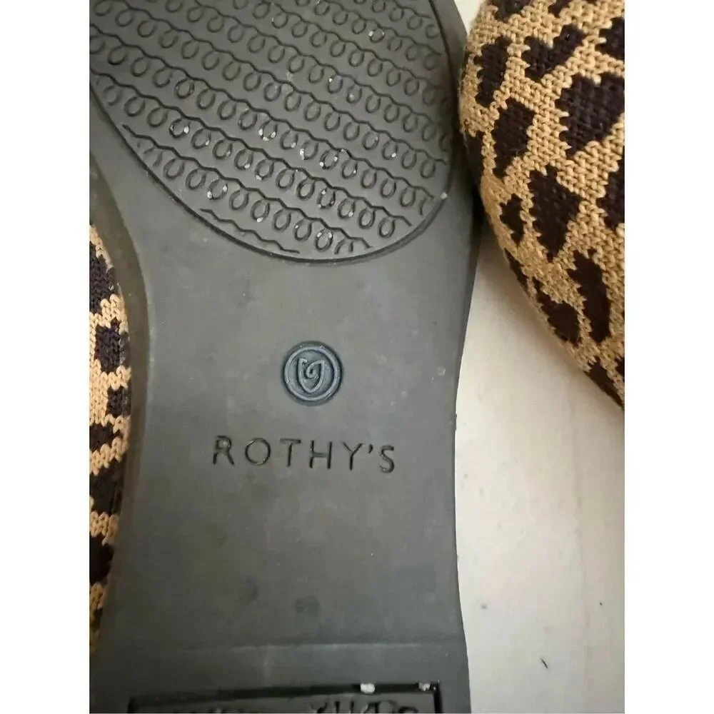 Rothy's The Flat Shoes Round Toe Animal Print Upper Womens Size 6.5